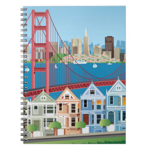 San Francisco, CA   die Stadt durch die Bucht Notizblock