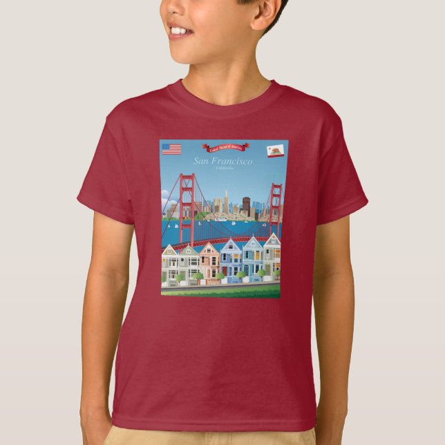 San Francisco, CA | die Stadt durch die Bucht T-Shirt (Vorderseite)