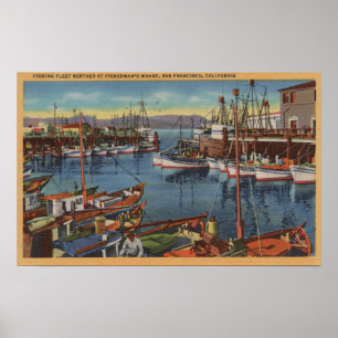 San Francisco, CA-Fischereiflotte am Fischer Poster