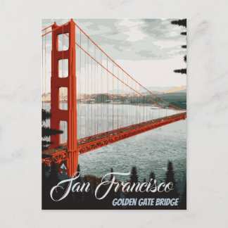 San Francisco, CA - Golden Gate Bridge Postcard Postkarte