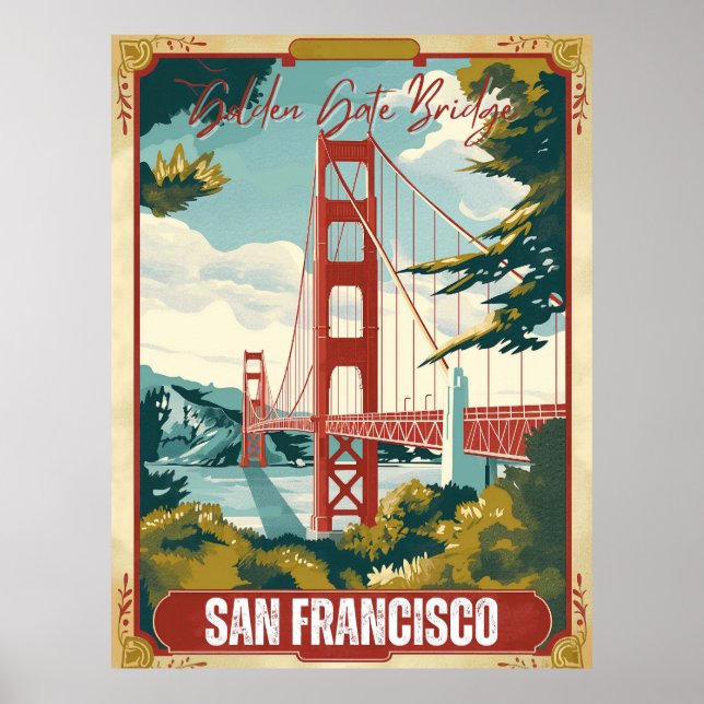San Francisco, CA - Golden Gate Bridge Poster (Vorne)