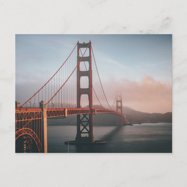 San Francisco CA Golden Gate Bridge Sunset Foto Postkarte (Vorderseite)