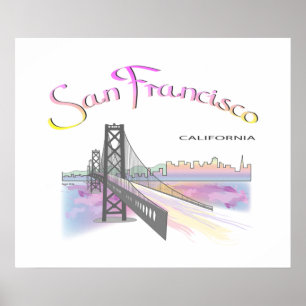San Francisco, CA mit Rainbow Colors Poster