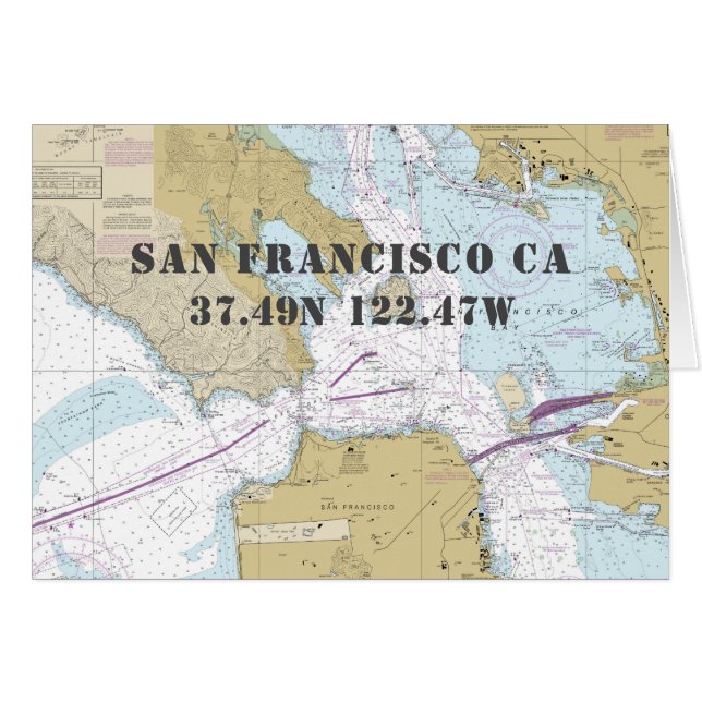 San Francisco CA Nautic Navigation Chart Boater (Vorderseite (Horizontal))