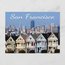 San Francisco CA Painted Ladys Skyline Staaten Postkarte