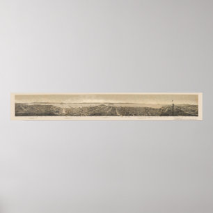 San Francisco, CA Panorama Karte - 1862 Poster
