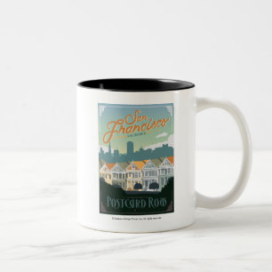 San Francisco, CA - Postcard Row Zweifarbige Tasse