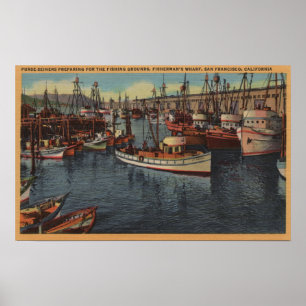 San Francisco, CA Purse-Seiners bei Fisherman Poster
