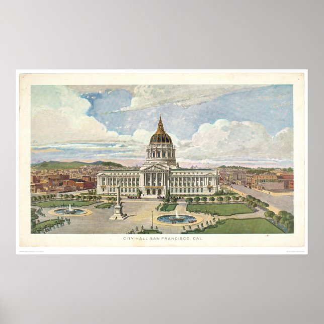 San Francisco, CA. Rathaus (0286A) Poster (Vorne)