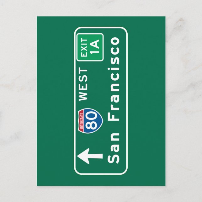 San Francisco, CA Road Sign Postkarte (Vorderseite)
