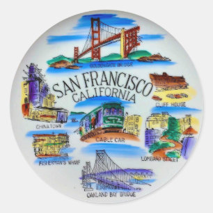 San Francisco CA Runder Aufkleber