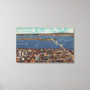 San Francisco, CAAerial Ansicht von S.F. Bridge Leinwanddruck