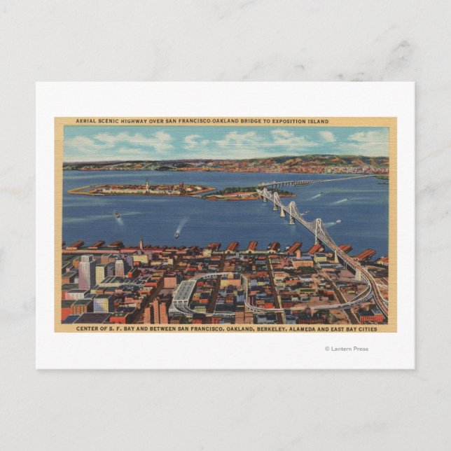 San Francisco, CAAerial View of S. F. Bridge Postkarte (Vorderseite)