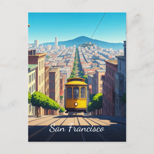 San Francisco Cable Car Postcard Postkarte (Vorderseite)
