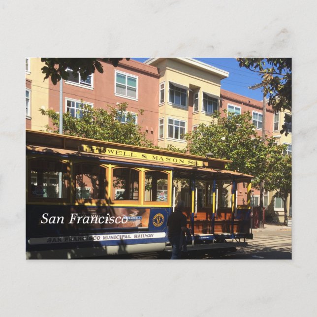 San Francisco Cable Car Postkarte (Vorderseite)