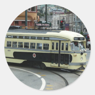 San Francisco Cable Car Runder Aufkleber