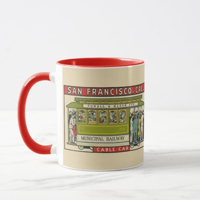 San Francisco Cable Car Vintage Travel   Tasse (Links)