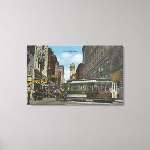 San Francisco, CACable Car Umrundungsansicht Leinwanddruck