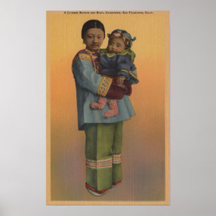 San Francisco, CAChinese Frau u. Baby Poster