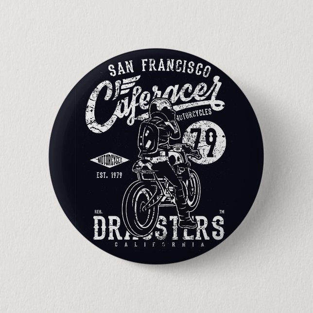 San Francisco Café Racer Motor California Button (Vorderseite)
