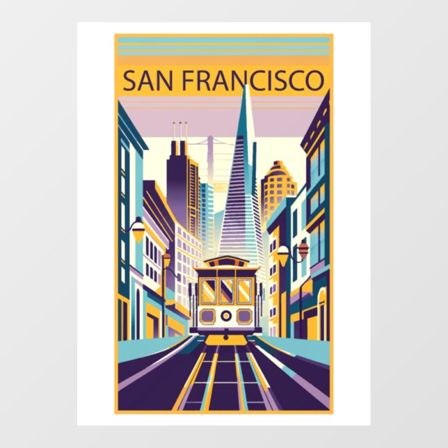 San Francisco California Art Deco Fensteraufkleber (Blatt)