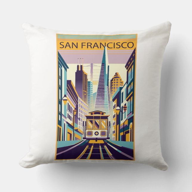 San Francisco California Art Deco Kissen (Vorderseite)