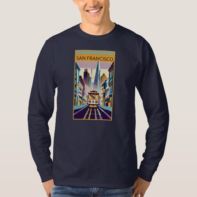 San Francisco California Art Deco T-Shirt (Vorderseite)