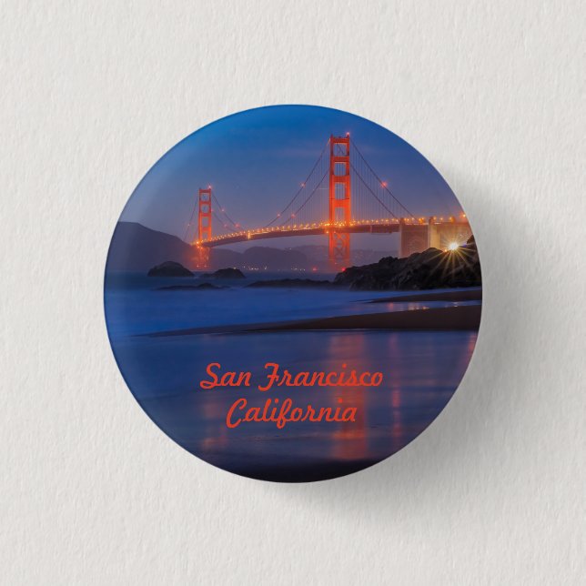 San Francisco California Golden Gate Bridge Button (Vorderseite)