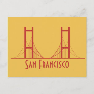 San Francisco California Golden Gate Bridge Postkarte