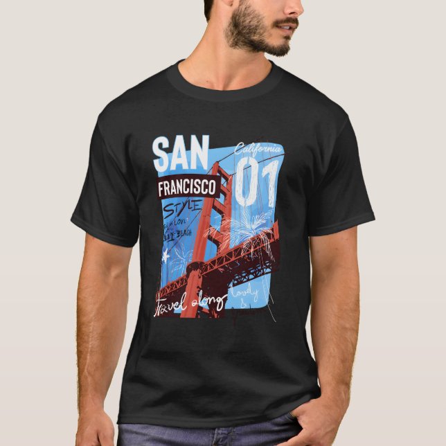 San Francisco California Golden Gate Bridge San Fr T-Shirt (Vorderseite)