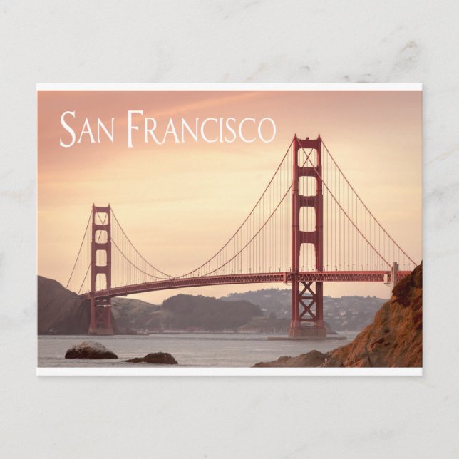 San Francisco California Golden Gate Bridge, USA Postkarte (Vorderseite)