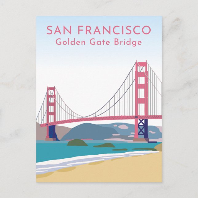 San Francisco California Golden Gate Postkarte (Vorderseite)