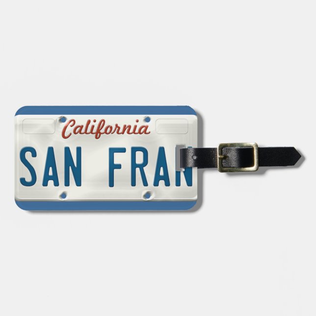 San Francisco California License Plate Gepäckanhänger (Vorderseite horizontal)
