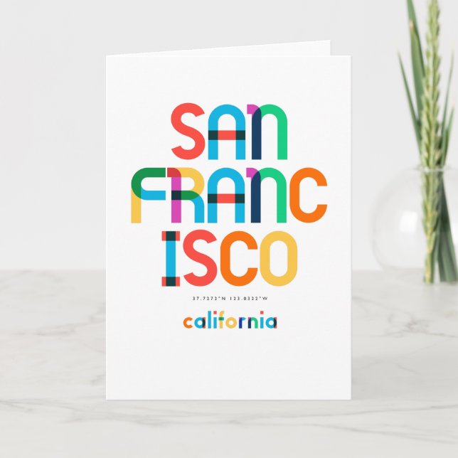 San Francisco California Mitte Jahrhundert, Pop Ar Karte (Vorderseite)