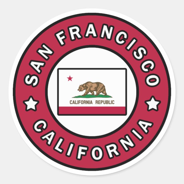 San Francisco California Runder Aufkleber (Vorderseite)