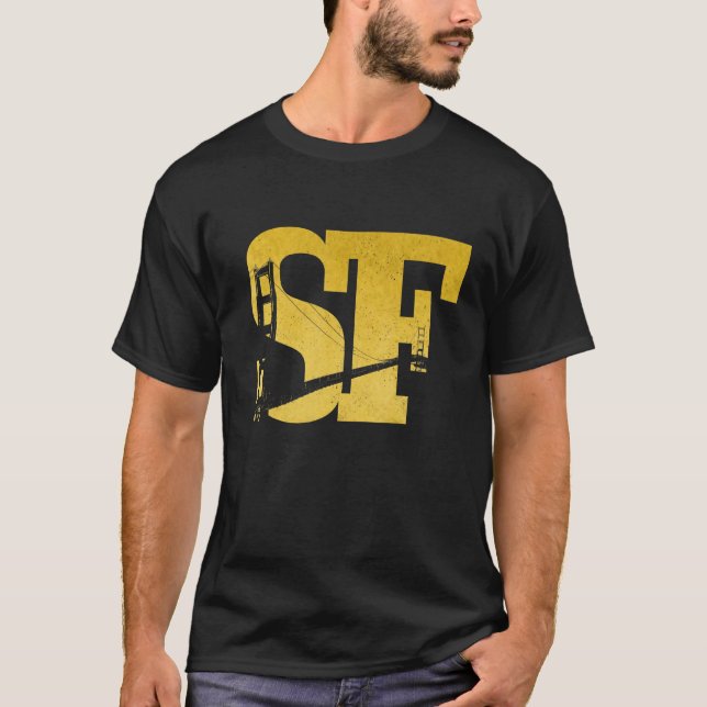 San Francisco California SF Golden Gate Bridge Vin T-Shirt (Vorderseite)