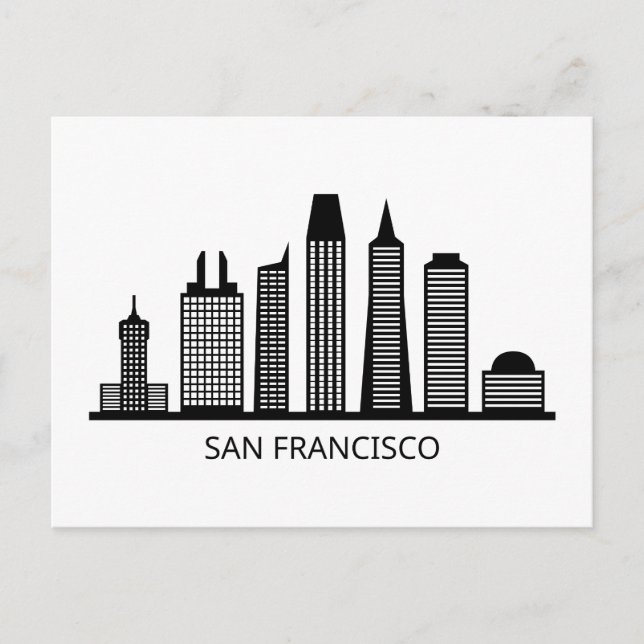 San Francisco California Skyline Postcard Postkarte (Vorderseite)