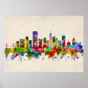 San Francisco California Skyline Poster