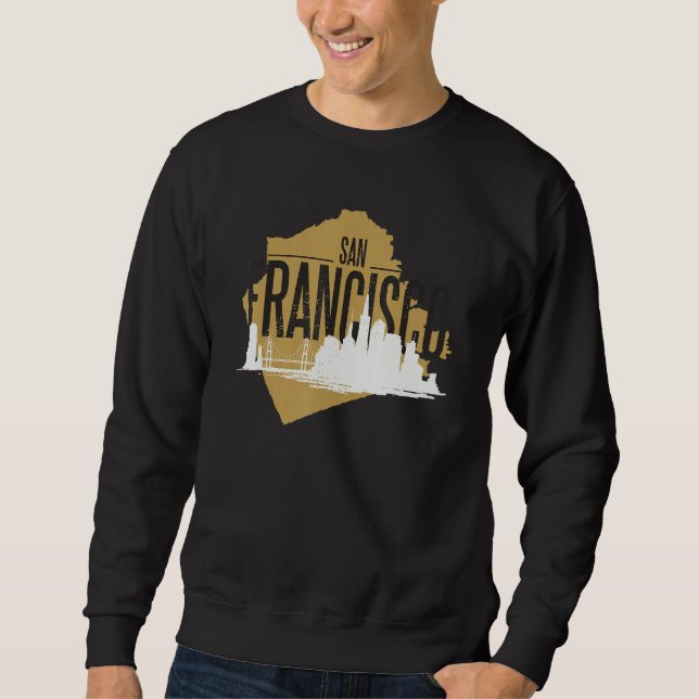 San Francisco California Skyline Silhouette Outlin Sweatshirt (Vorderseite)