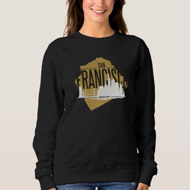 San Francisco California Skyline Silhouette Outlin Sweatshirt (Vorderseite)