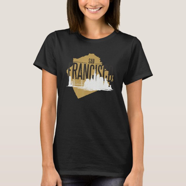 San Francisco California Skyline Silhouette Outlin T-Shirt (Vorderseite)