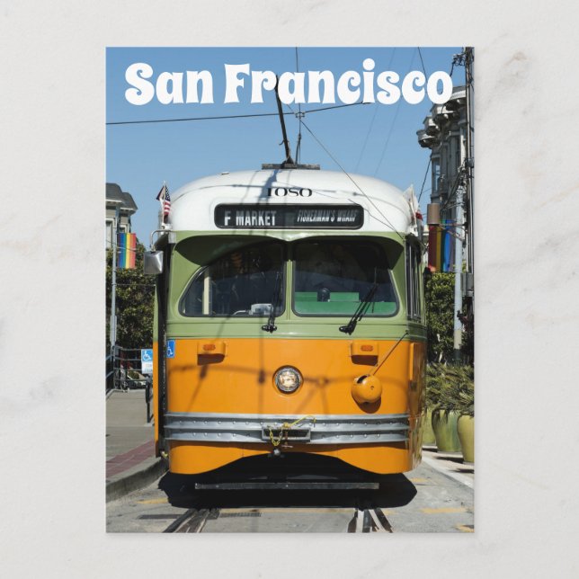 San Francisco California Trolley Auto Postkarte (Vorderseite)