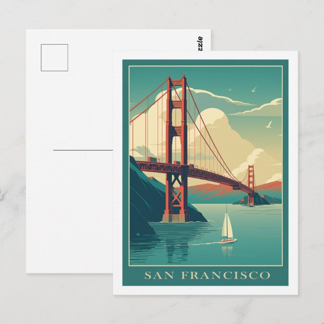 San Francisco California USA Berühmter Reiseort Postkarte (Vorne/Hinten)