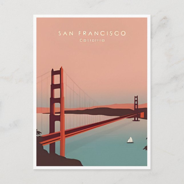 San Francisco California Vintager Urlaub Postkarte (Vorderseite)