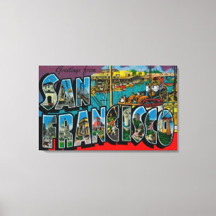 San Francisco, CaliforniaLarge Buchstabe-Szenen 2 Leinwanddruck