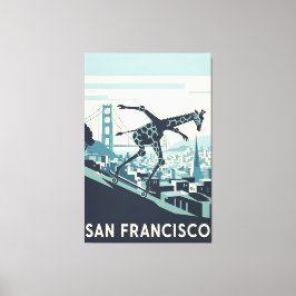 San Francisco canvas print styled in WPA art Leinwanddruck