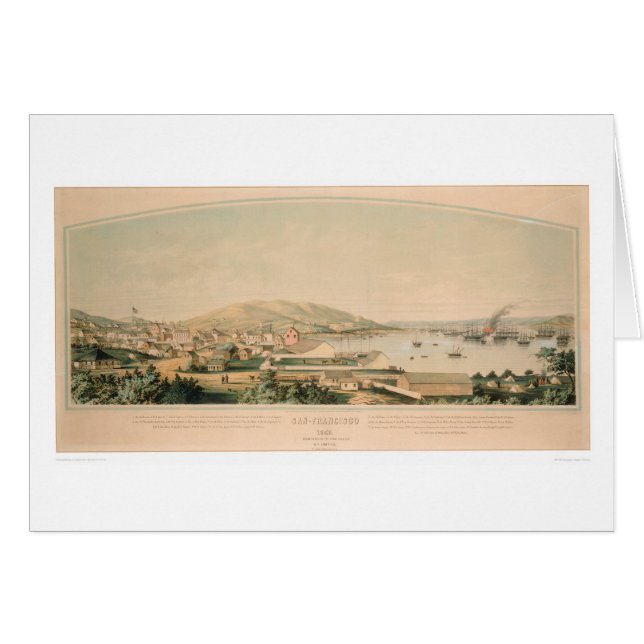 San Francisco, carte panoramique 1849 (1626A) de (Devant horizontal)