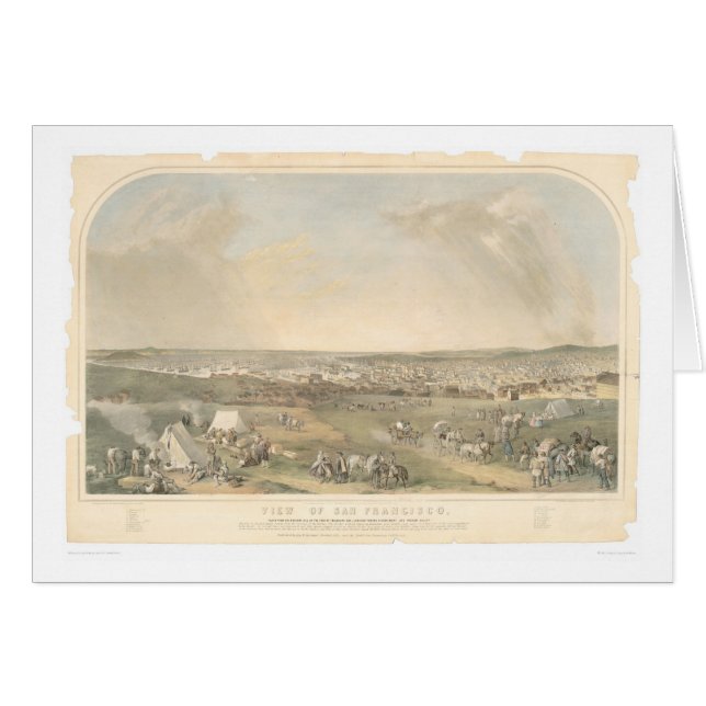 San Francisco, carte panoramique de CA (1551A) (Devant horizontal)