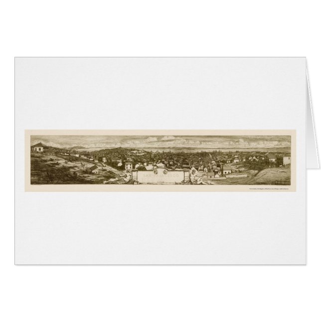 San Francisco, carte panoramique de CA - 1856 (Devant horizontal)
