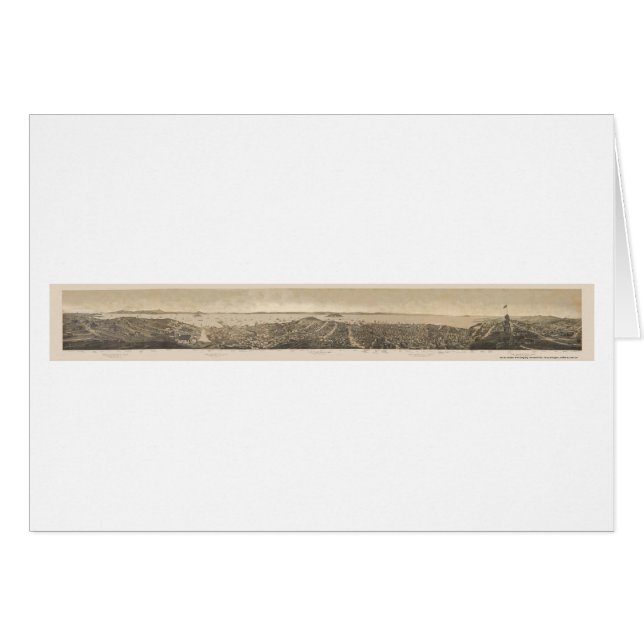 San Francisco, carte panoramique de CA - 1862 (Devant horizontal)